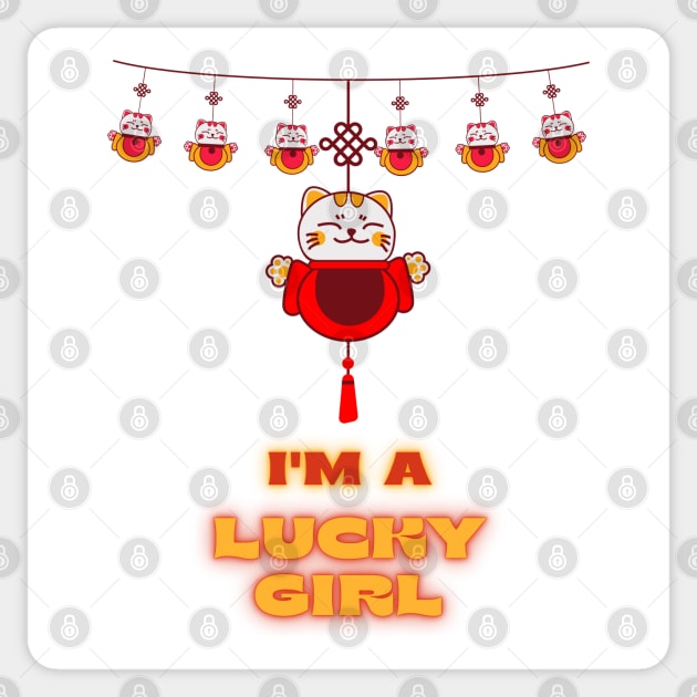 I'm A Lucky Girl #6 Sticker by Mazzlo Shop